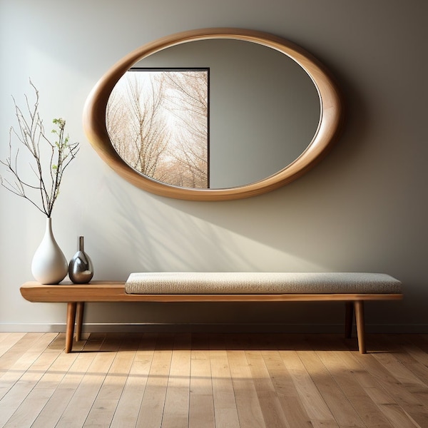 Solid Wood Entryway Bench Rustic Shoe Bench for Hallway Minimal Farmhouse Furniture