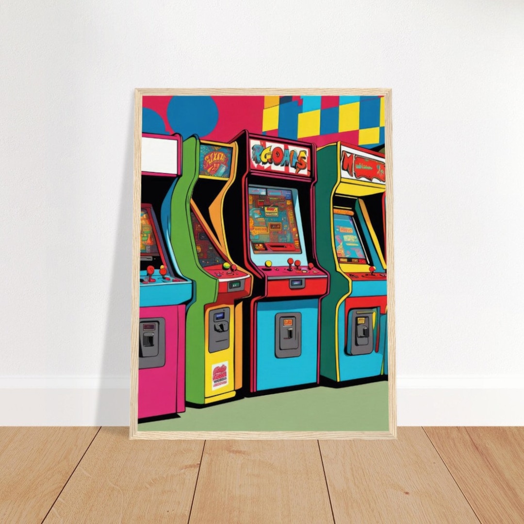 Pixel Playland Arcade Wall Art Arcade Arcade Game Room Art Etsy