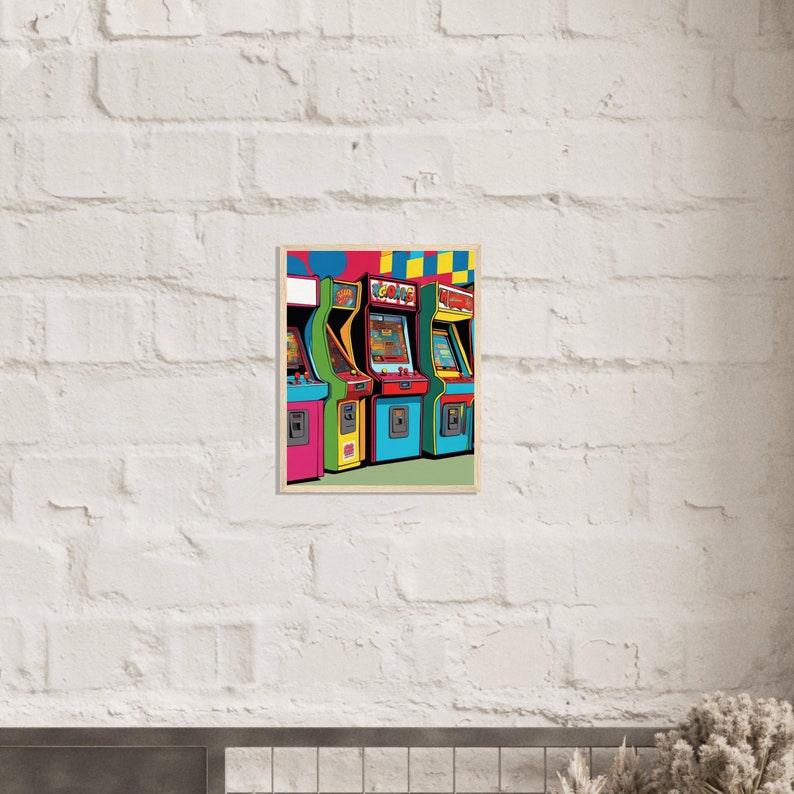 Pixel Playland Arcade Wall Art Arcade Arcade Game Room Art Etsy