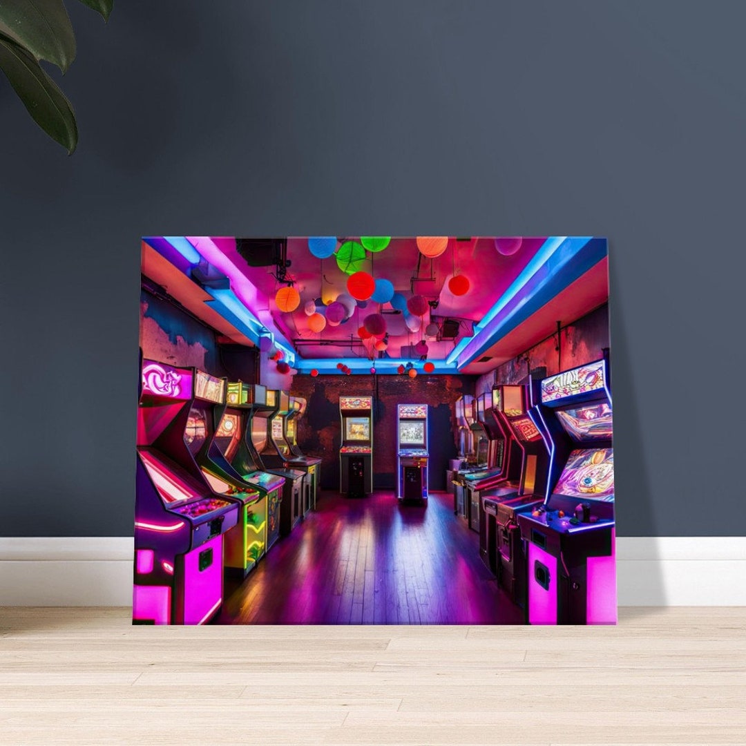 Neon Odyssey, Arcade Wall Art, Arcade, Arcade Game Room Art, Arcade