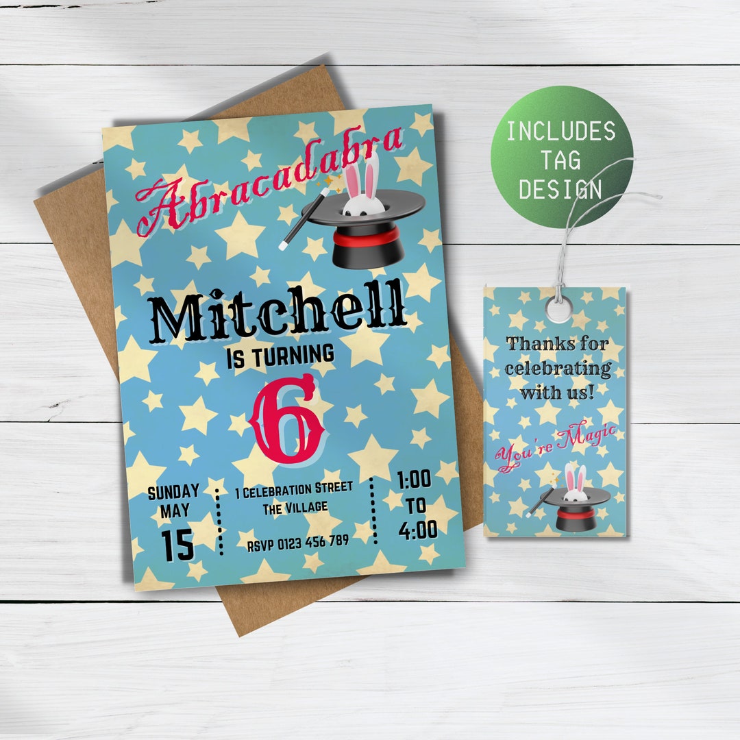Editable Magic Invitation Template, Magic Birthday Invitation, Magician ...