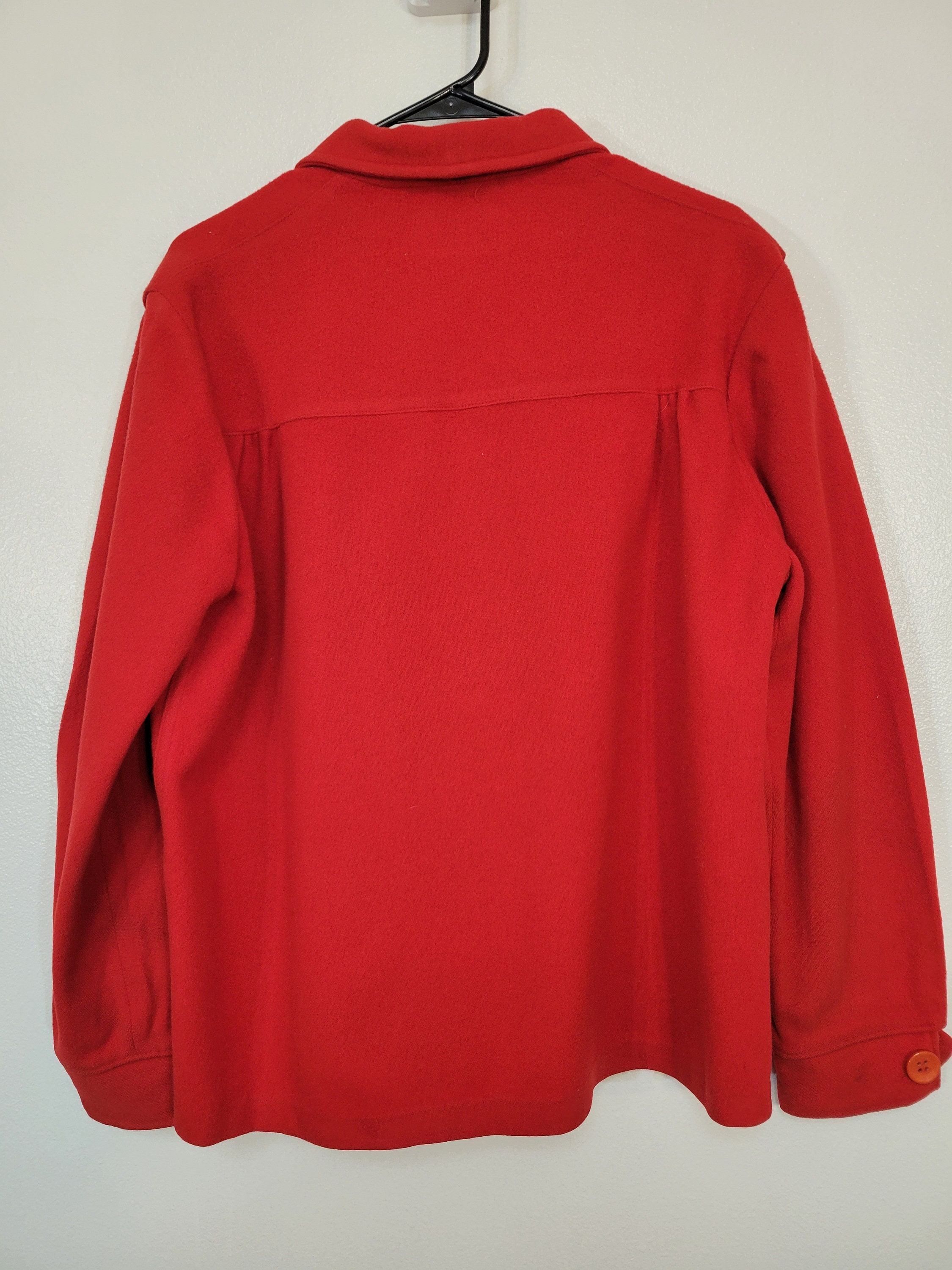 Wow! Vintage 1950s Merrill Woolens Red Camapile Wool/camel Large 
