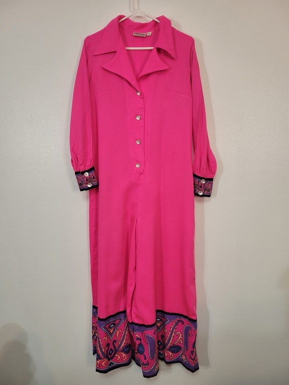 Groovy! Vintage 1970s Alfred Shaheen hot pink bark