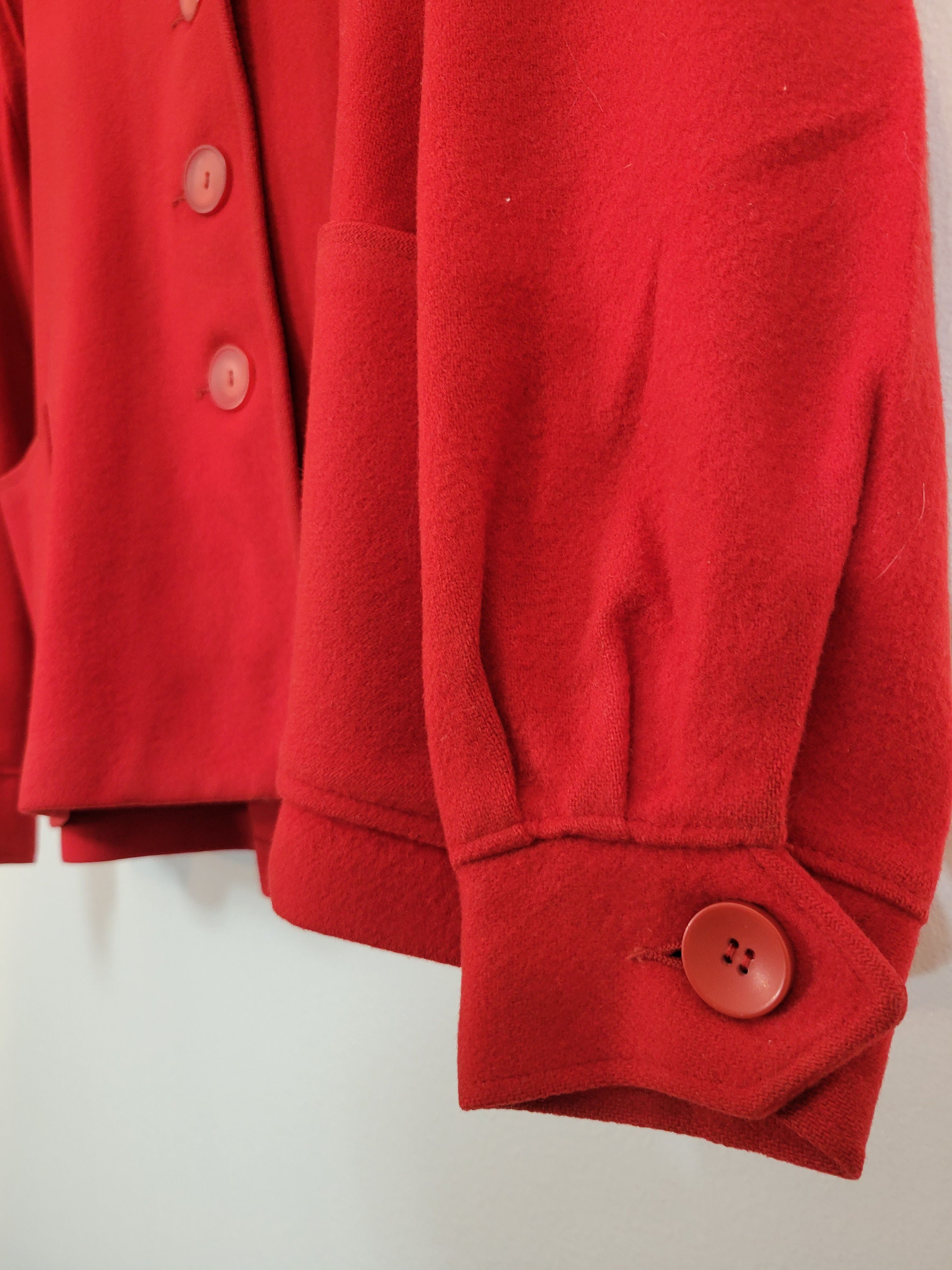 Wow! Vintage 1950s Merrill Woolens Red Camapile Wool/camel Large 