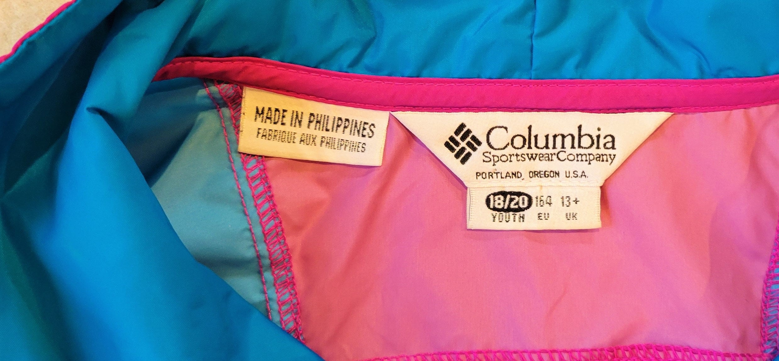 Vintage Early 1990s Unworn? Columbia Youth Pink/blue