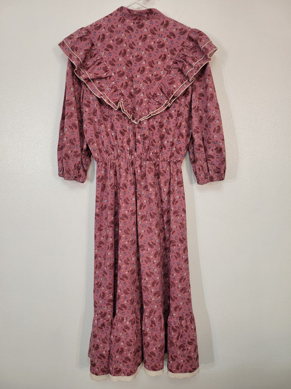 vintage 1970s Mijoi pink/maroon paisley cottageco… - image 7