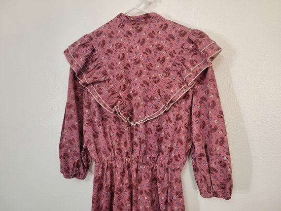 vintage 1970s Mijoi pink/maroon paisley cottageco… - image 3