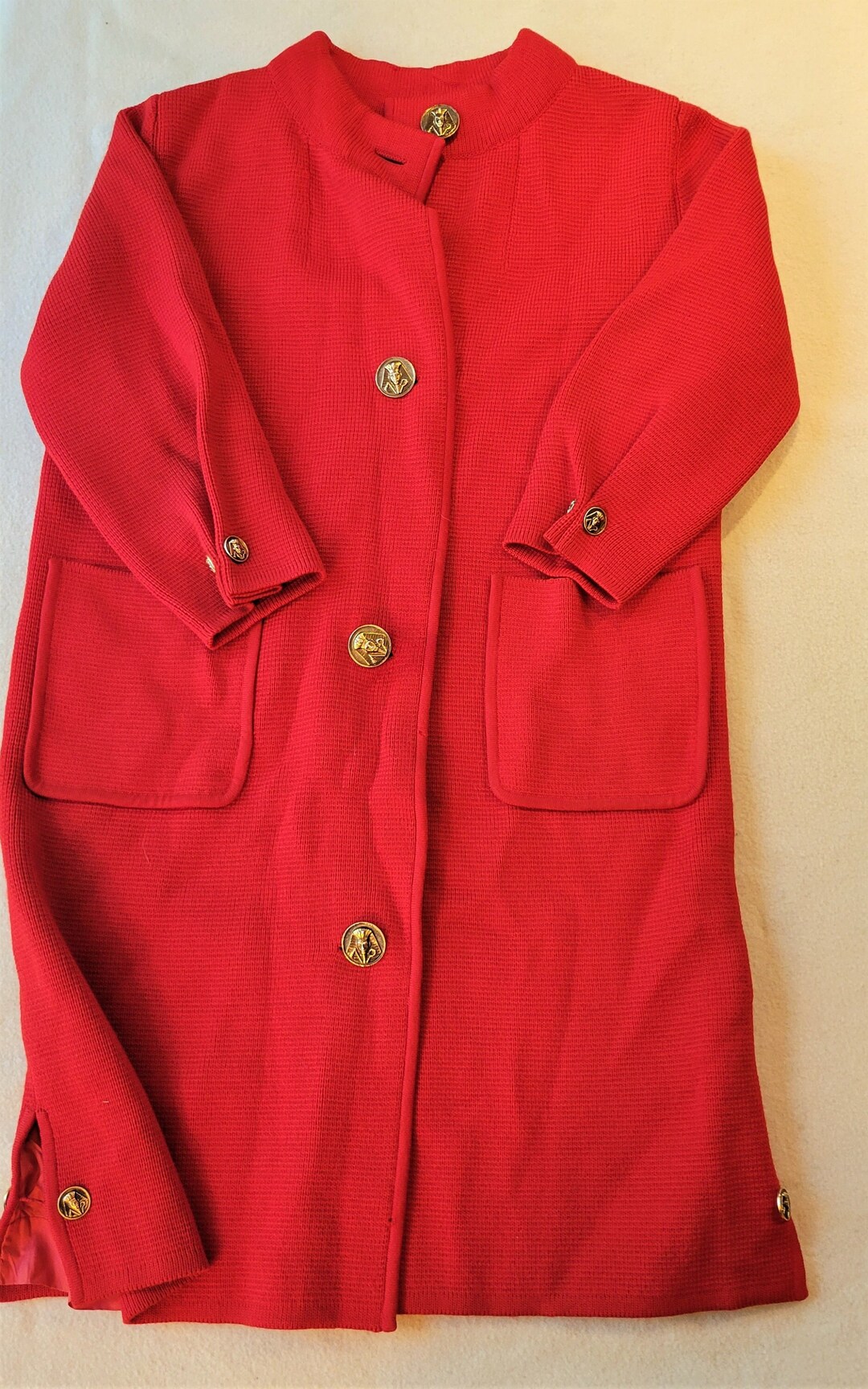 Unusual! Vintage 1960s/70s Sebastian Made in Italy Heavy Red Wool
