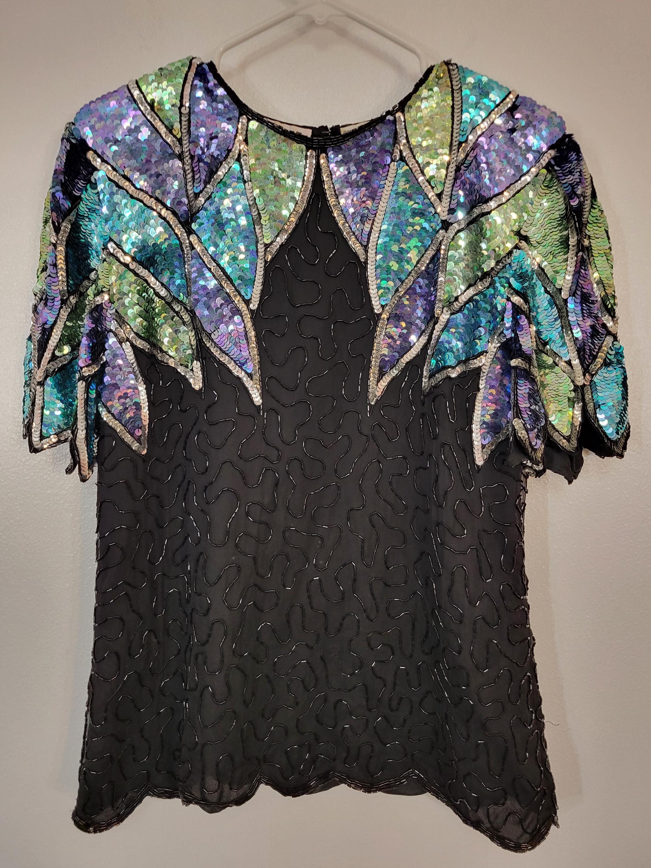 Sparkle Shoulder Pad Blouse | Greige Goods