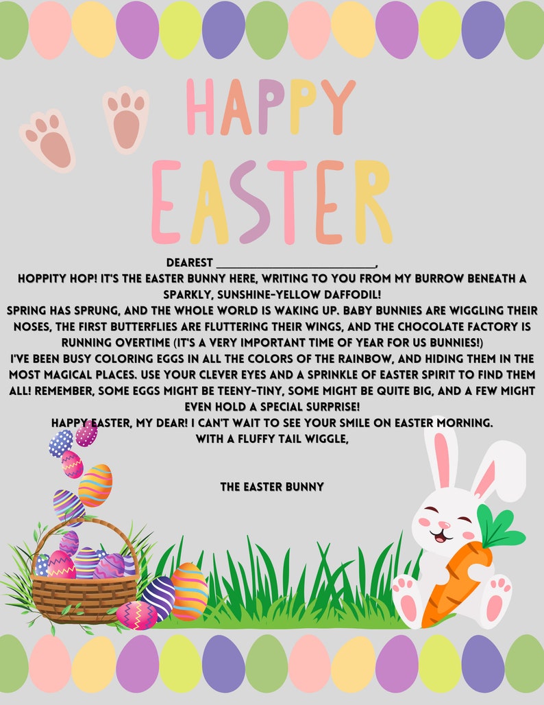 Easter Indoor Scavenger Hunt *BONUS* Letter From Easter Bunny - Etsy