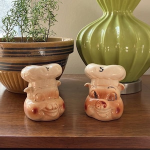 pig chef ceramic salt and pepper shakers
