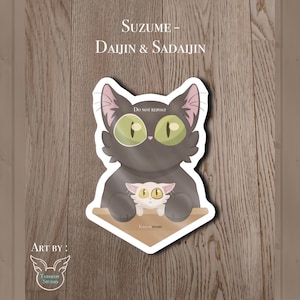 Autocollant de Daijin & Sadaijin - Inspiré de Suzume