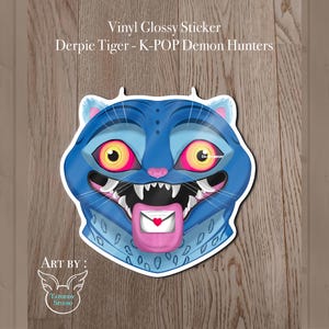 K-POP Demon Hunters Inspired Vinyl Stickers - Derpy Tiger