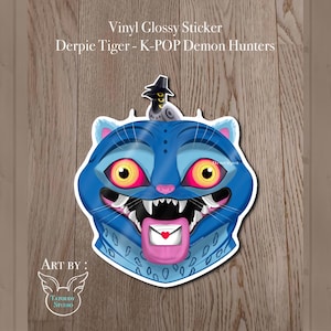 K-POP Demon Hunters Inspired Vinyl Sticker - Derpy Tiger & Sussie Bird