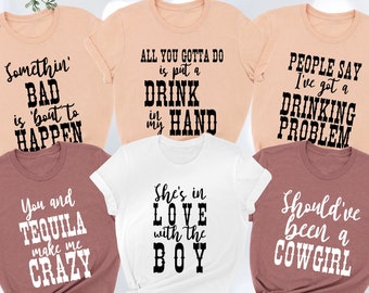 Bachelorette Party Shirt, Country Music Themed Bridal Party, Bride Shirt, Nashville Bachelorette, Bridesmaid Shirt,Cowgirl Bachelorette Gift