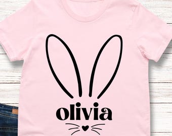 Custom Name Easter Shirt for Kids, Personalized Bunny Shirt For Kids, Easter Toddler Shirt, Kids Easter Tee, Bunny Lover, Gift For Easter