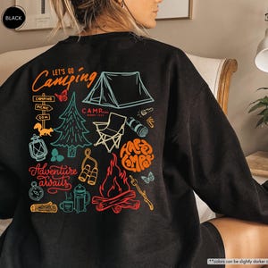 Camping Collage Sweatshirt, Camping Hoodie, Adventure Awaits Sweatshirt, Gift for Camper, Nature Sweater, Outdoor Sweat, Nature Lover Gift