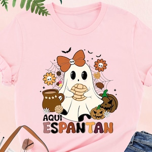 Aqui Espantan Ghost Shirt, Cute Spanish Halloween Shirt, Spooky Season Shirt, Mexican Ghost Tee, Halloween Gift, Spooky Latina Shirt