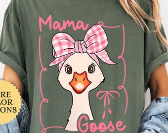 Comfort Colors® Mama Goose Shirt, Cute Mom Shirt, Baby Shower Gift, Silly Goose Tee, Pregnancy Reveal Gift, Mama Shirt, Mothers Day Gift