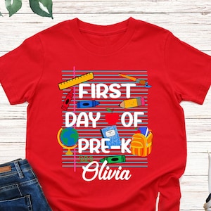 Custom First Day of Pre-k Shirt for Kids, Personalized Pre-K Shirt, Kids Back to School Shirt, Preschool Shirt, Kids 1st Day of School Tee