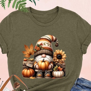 Fall Gnome Shirt, Hello Fall Shirt, Fall Pumpkin Shirt, Pumpkin Season Shirt, Cute Fall Shirt, Fall Lover Shirt, Gift For Fall, Gnome Tshirt