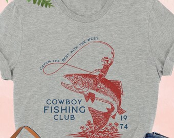 Cowboy Fishing Club Shirt, Western Fishing Shirt, Cowboy Fishing Shirt, Cowboy Fishing Club Tee, Country Fishing Tee, Fishing Lover Gift