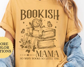 Comfort Colors Retro Bookish Mama Shirt, Reading Mama Shirt, Book Lover Gift, Bookworm Mom Shirt, Mom Life Shirt, Mom Birthday Gift