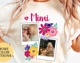 Comfort Colors Custom Grandma Nana Mimi Shirt with Kids Photo, Personalized Gift for Grandma, Mothers Day Shirt for Nana, Mom Birthday Gift