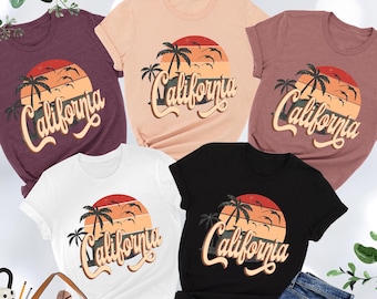 California Shirt, Retro Vintage California Shirt,California Trip,California Sunset Shirt,California Beach Shirt,Girls Trip Shirt,Travel Gift