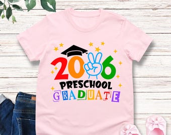 Custom 2026 Kids Graduation Shirts, Preschool Graduate Shirt, Kindergarten Graduation Shirt, Toddler Graduation Gift, Last Day Of School Tee