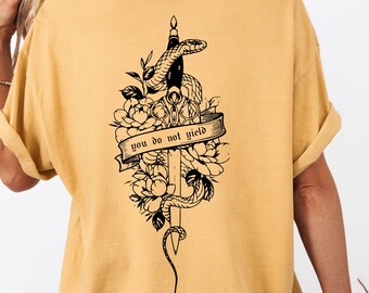 Comfort Colors You Do Not Yield Shirt, Throne of Glass Shirt, Fantasy Book Shirt, Aelin Galathynius Shirt, Bookish Merch Shirt, Reader Gift