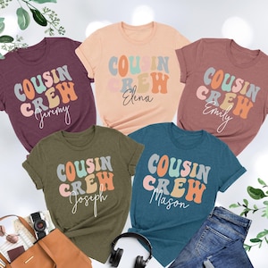 Personalized Cousin Crew Shirt, Cousin Matching Shirts,Custom Name Kids Shirt,Retro Cousin Crew Tee,Cousin Trip,Cousin Party,Gift For Cousin