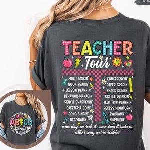 Comfort Colors ABCD Teacher Tour Shirt, Retro Teacher Shirt, Back to School Tee, Teacher Gift, New Teacher Shirt, Teacher Appreciation Gift