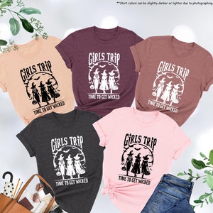 Girls Trip Time To Get Wicked Shirt, Halloween Girls Trip Shirt, Funny Witch Shirt, Womens Halloween Shirt, Spooky Season Shirt,Witchy Vibes