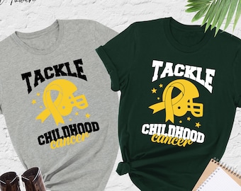 Tackle Childhood Cancer Shirt, Childhood Cancer Awareness,Pediatric Cancer Shirt,Kids Cancer Shirt,Cancer Support Gift,Childhood Fighter Tee