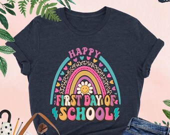 Happy First Day Of School Shirt, Retro School Shirt, 1st Day Of School Shirt, First Day Of School Gift, School Teacher Shirt, Teacher Gifts