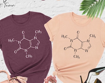 Caffeine Molecule Shirt, Caffeine Shirt, Funny Coffee Shirt, Coffee Lover Gift, Coffee Addict Shirt, Chemistry Shirt, Science Lover Gift