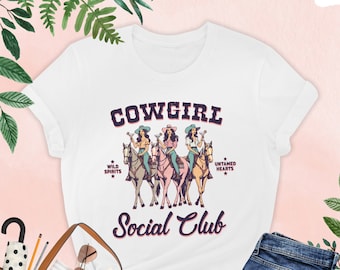 Cowgirl Social Club Shirt, Country Girl Shirt, Rodeo Shirt, Western Shirt Women, Cowgirl Shirt, Country Music, Cowgirl Gift, Western Graphic