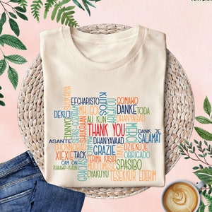 Thank You In Many Languages Shirt, Multilingual Teacher Shirt, Bilingual Teacher Shirt, Many Languages Teacher Tshirt, Back To School Shirt