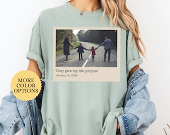 Comfort Colors Custom Photo and Text Shirt, Family Photo Shirt, Custom Logo Text Shirt, Your Own Picture Shirt, Personalized Photo Tee