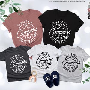 Custom Family Camp Shirt,Happy Campers 2026 Shirt,Family Camping Shirt,Camping Crew,Family Camping Trip,Family Matching Tee,Gift For Campers image 3