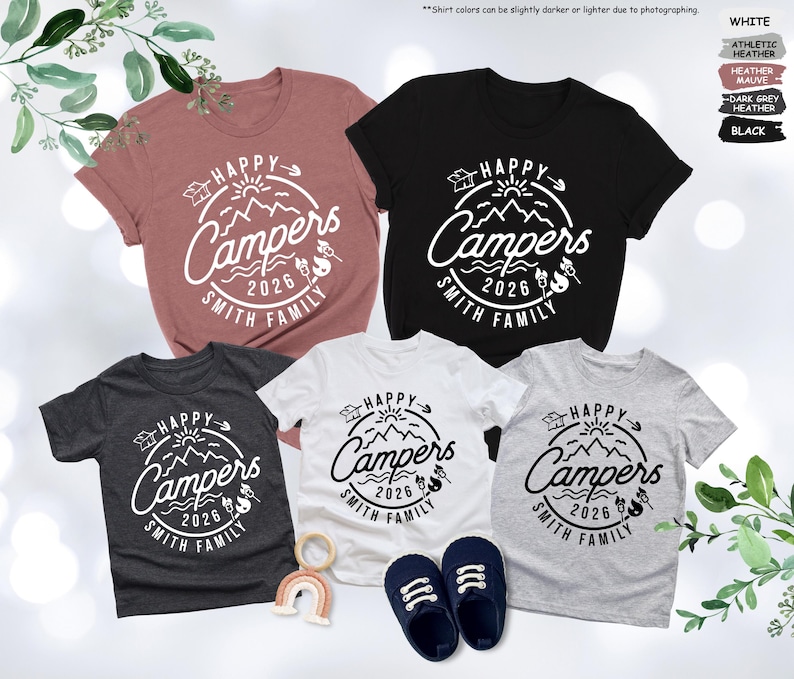 Custom Family Camp Shirt,Happy Campers 2026 Shirt,Family Camping Shirt,Camping Crew,Family Camping Trip,Family Matching Tee,Gift For Campers image 3