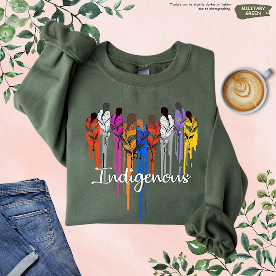 Indigenous Sweatshirt, Native American Sweatshirt, American Indian Sweatshirt, Native Feather Sweater,Indigenous American Gift,Native Hoodie