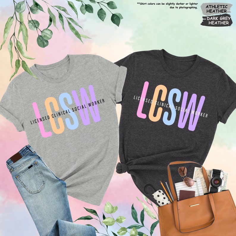a couple of t - shirts that are next to a purse