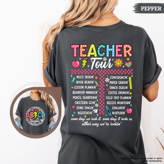 Comfort Colors ABCD Teacher Tour Shirt, Retro Teacher Shirt, Back to School Tee, Teacher Gift, New Teacher Shirt, Teacher Appreciation Gift