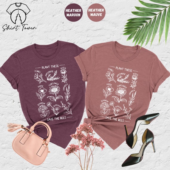 Plant These Save The Bees Shirt, Wildflower Shirt, Gardening Shirt, Plant Lover Shirt, Botanical Shirt, Plant Lady Shirt, Gift For Gardener