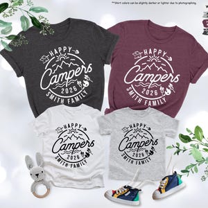 Custom Family Camp Shirt,Happy Campers 2026 Shirt,Family Camping Shirt,Camping Crew,Family Camping Trip,Family Matching Tee,Gift For Campers image 2