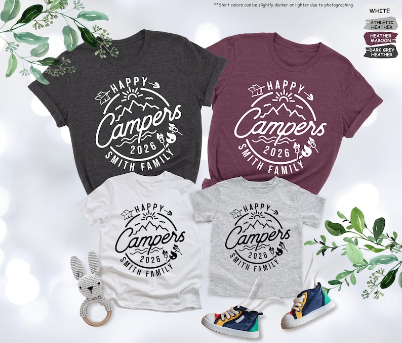 Custom Family Camp Shirt,Happy Campers 2026 Shirt,Family Camping Shirt,Camping Crew,Family Camping Trip,Family Matching Tee,Gift For Campers image 2