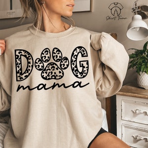 Leopard Dog Mama Sweatshirt, Dog Mom Sweatshirt,Dog Lover Sweater,Dog Owner Sweatshirt,Fur Mama Sweater,Dog Sweater For Women,Pet Owner Gift