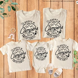 Custom Family Camp Shirt,Happy Campers 2026 Shirt,Family Camping Shirt,Camping Crew,Family Camping Trip,Family Matching Tee,Gift For Campers image 5